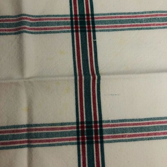 vtg 90s christmas cloth napkins pine tree plaid cabin cozy dinner 14.5 inch - Picture 5 of 7